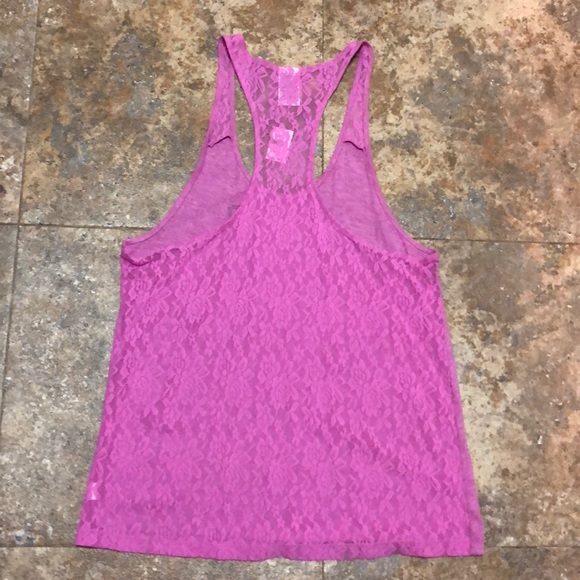 Lace Racerback Pink Tank - Picture 4 of 4